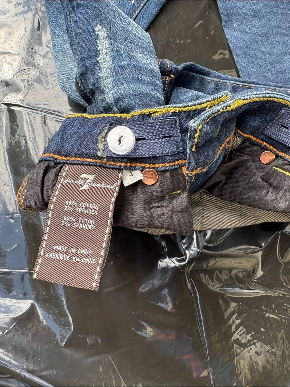 7 For All Mankind Girls' Distressed Blue Skinny Jeans size 4